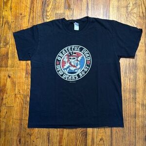 Grateful Dead Black‎ Short Sleeve Tee Retro Logo New Years Eve Throwback Size XL